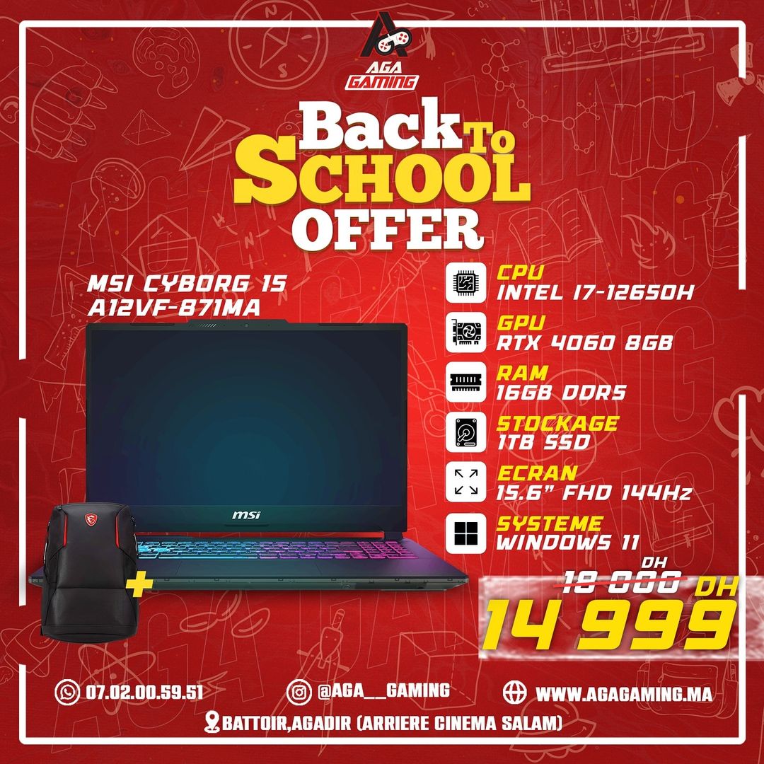MSI Cyborg 15 Intel i7-12650H / 16GB / 1TB / RTX 4060 8GB MSI Cyborg 15 Intel i7-12650H / 16GB / 1TB / RTX 4060 8GB